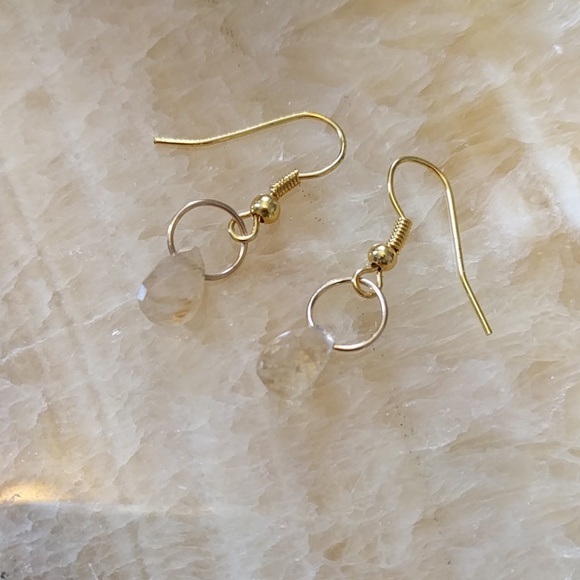 Dazzling Rutilated Quartz Drop Earrings - Picture 3 of 5